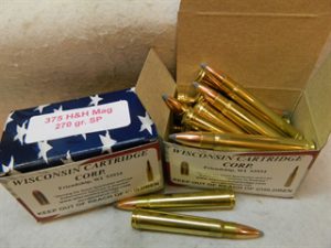 375 H&H Mag 270 gr SP 2600 fps (20 Rounds) – Wisconsin Cartridge, LLC