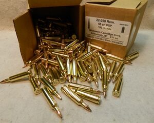 22-250 Rem 55 gr SP 3500 fps (100 Rounds)(Reman)