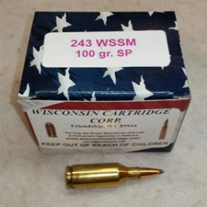 243 WSSM 100 gr SP 3000 fps (20 Rounds)(New)(NOT 243 WIN)