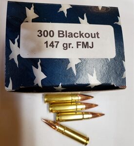 300 AAC Blackout 147 gr FMJ 1900 fps (40 Rounds)(Reman)