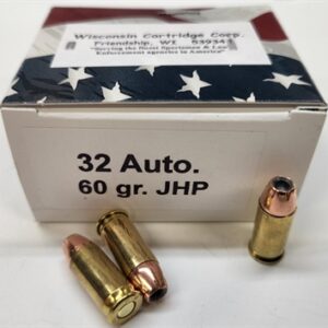 32 ACP (auto) 60 gr JHP 850 fps (50 Rounds)(New)